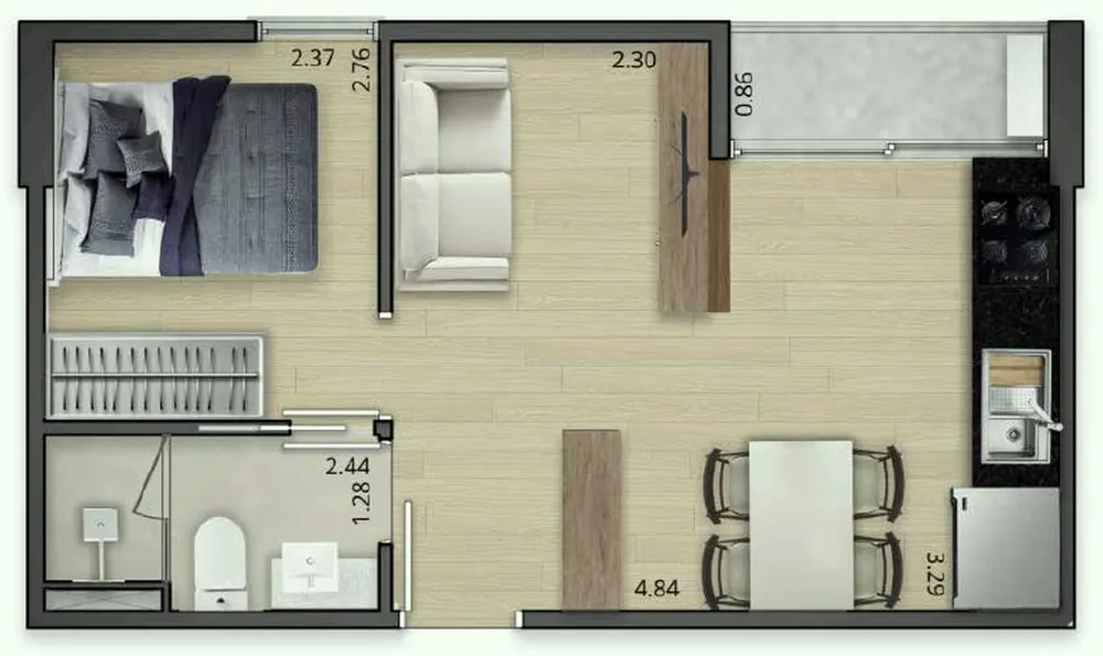 Kitnet-Studio, 27 m² - Foto 4