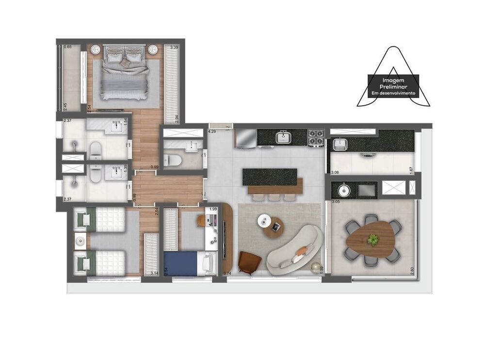 Apartamento, 2 quartos, 64 m² - Foto 4