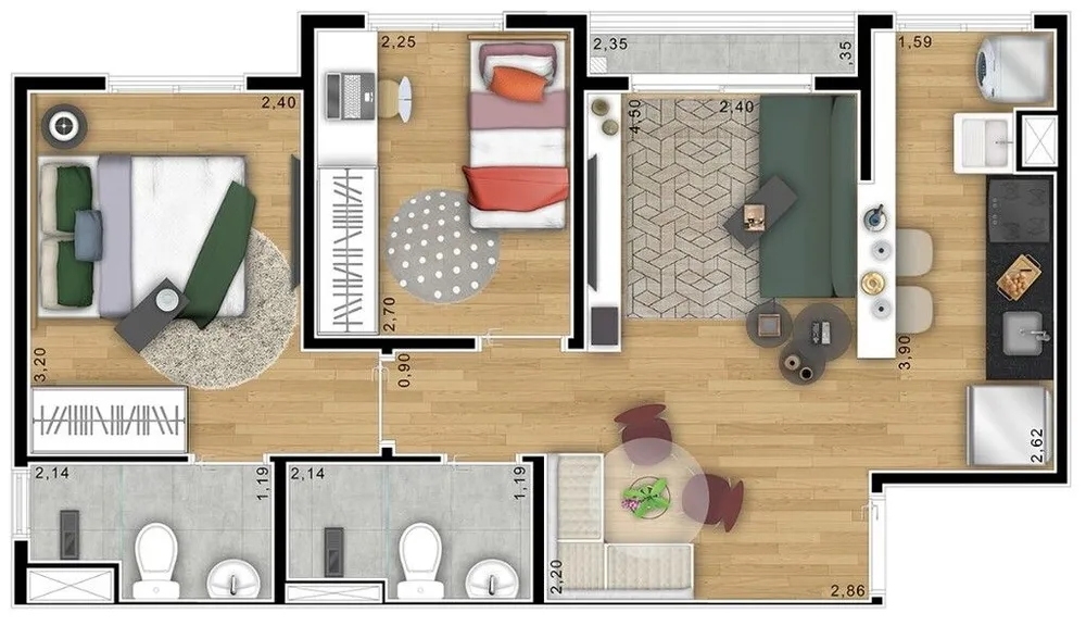 Apartamento, 2 quartos, 44 m² - Foto 12