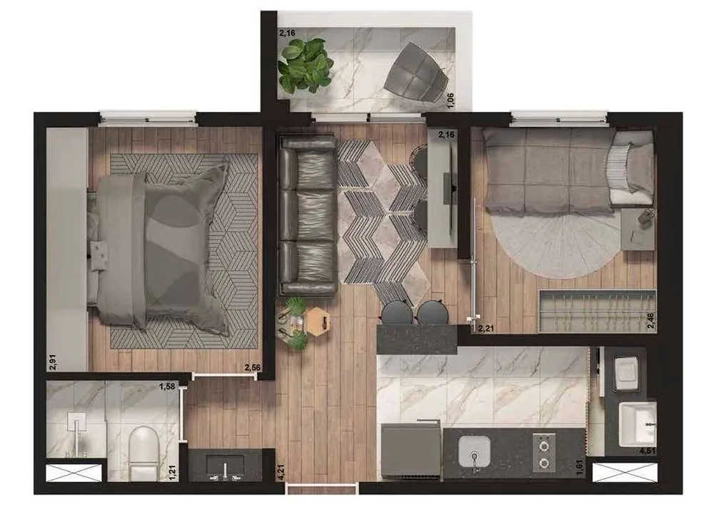 Apartamento, 2 quartos, 32 m² - Foto 5