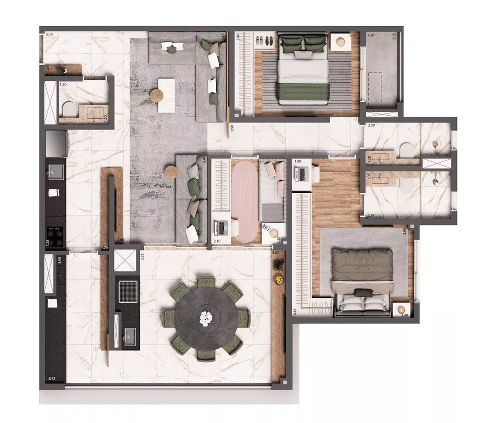 Apartamento, 2 quartos, 75 m² - Foto 2
