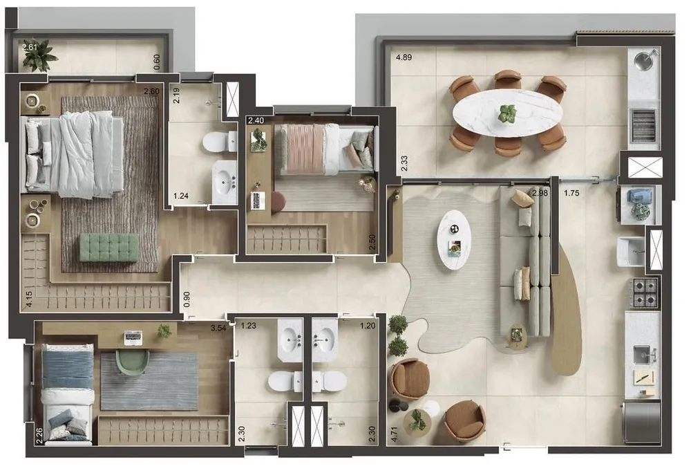 Apartamento, 2 quartos, 93 m² - Foto 1