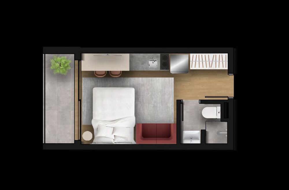 Kitnet-Studio, 27 m² - Foto 3