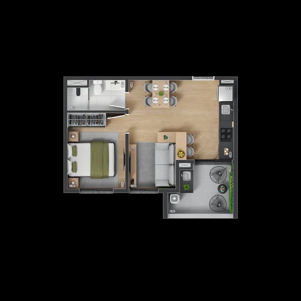 Apartamento, 1 quarto, 38 m² - Foto 12