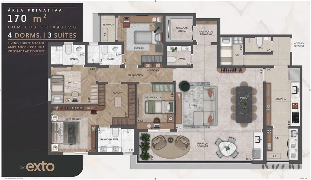Apartamento, 3 quartos, 170 m² - Foto 8