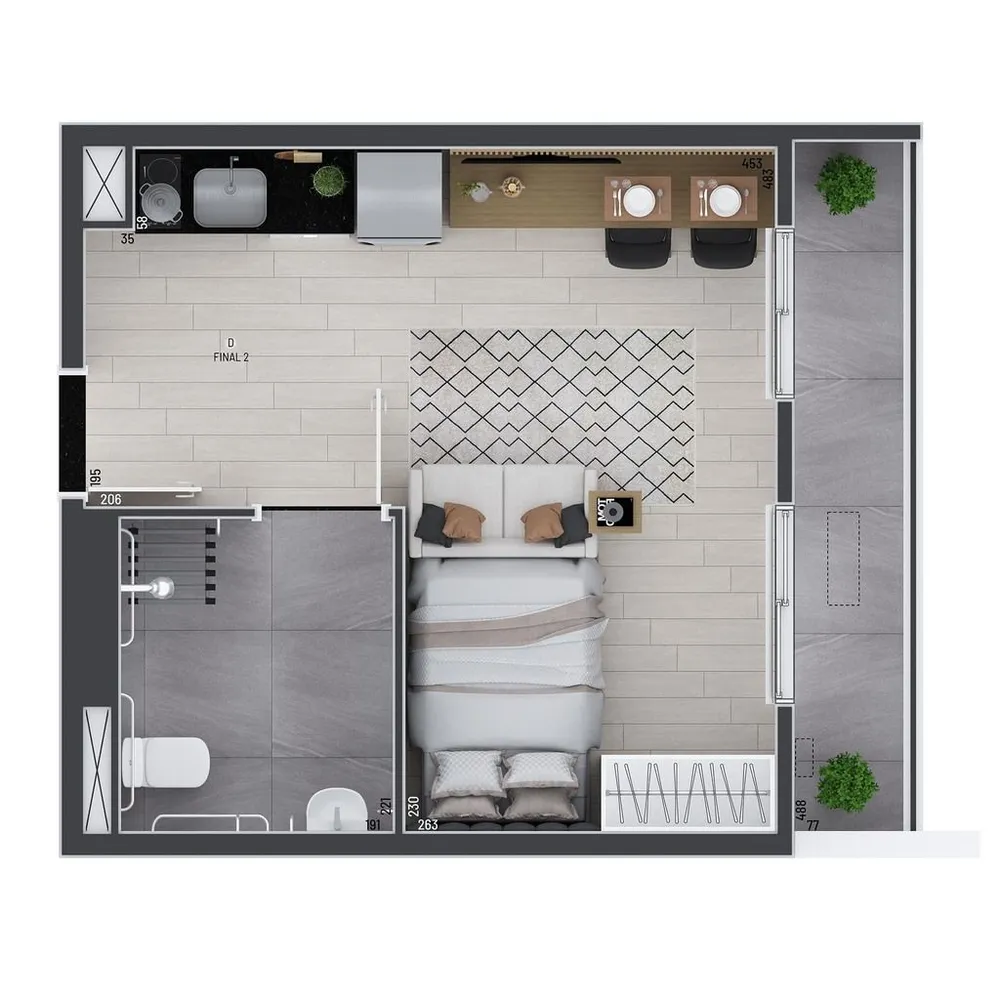 Apartamento, 1 quarto, 28 m² - Foto 2