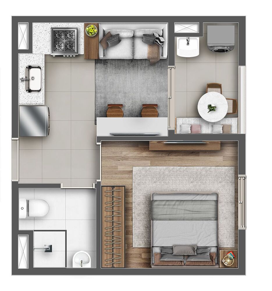 Apartamento, 2 quartos, 42 m² - Foto 1