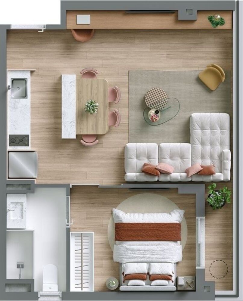 Apartamento, 1 quarto, 34 m² - Foto 3