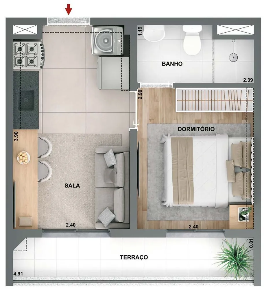 Apartamento, 2 quartos, 52 m² - Foto 2