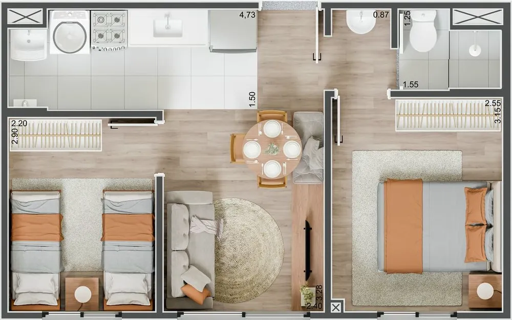 Apartamento, 2 quartos, 35 m² - Foto 7