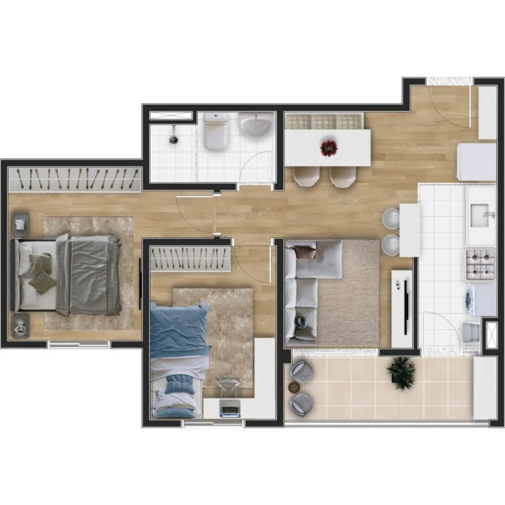 Apartamento, 2 quartos, 52 m² - Foto 4