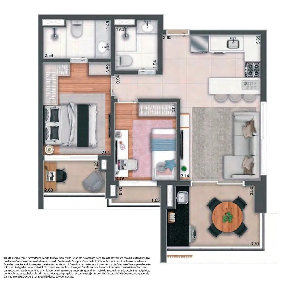 Apartamento, 2 quartos, 69 m² - Foto 7