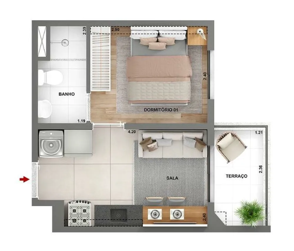 Apartamento, 2 quartos, 42 m² - Foto 5