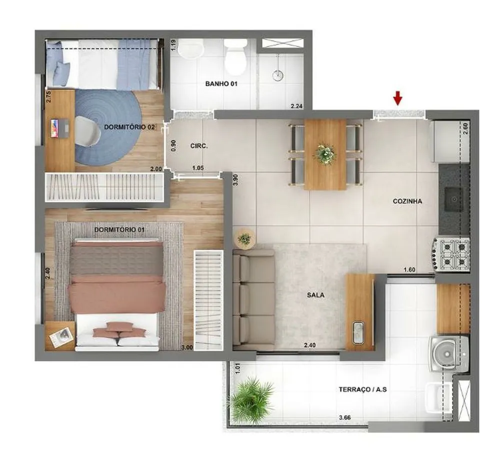 Apartamento, 2 quartos, 42 m² - Foto 4