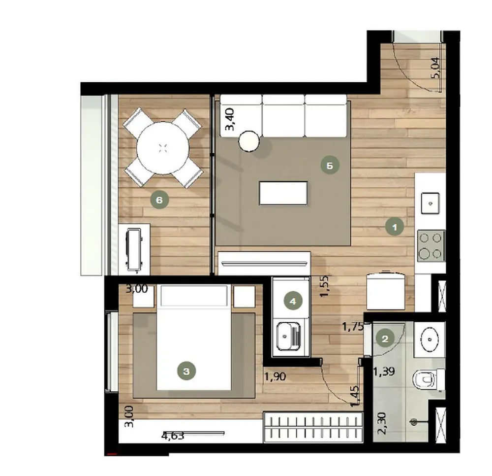 Kitnet-Studio, 34 m² - Foto 5