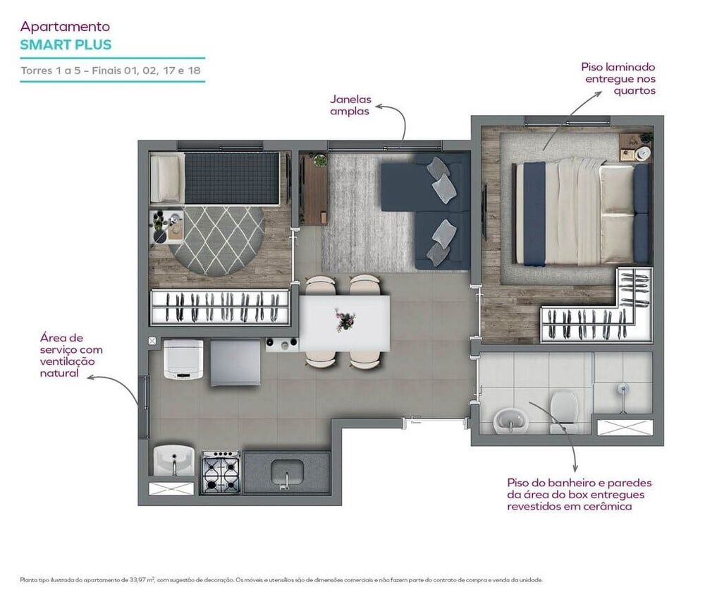 Apartamento, 2 quartos, 61 m² - Foto 4