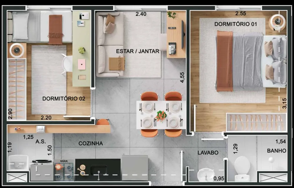 Apartamento, 2 quartos, 36 m² - Foto 5