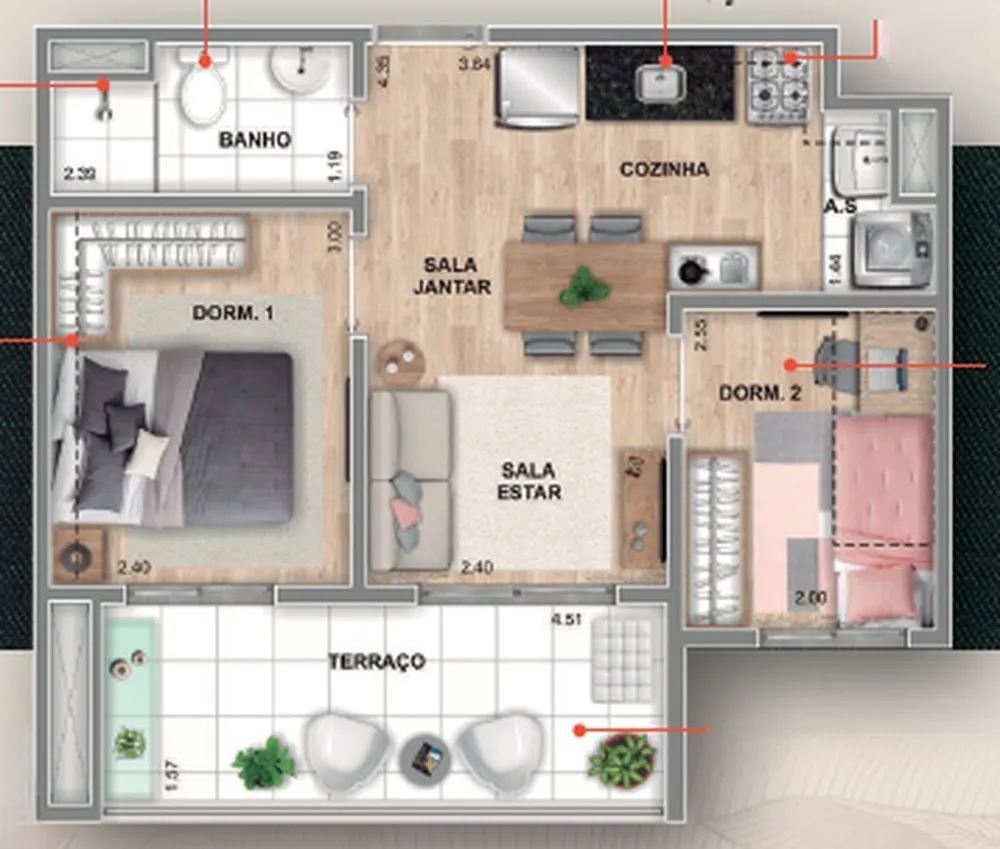 Apartamento, 2 quartos, 36 m² - Foto 6