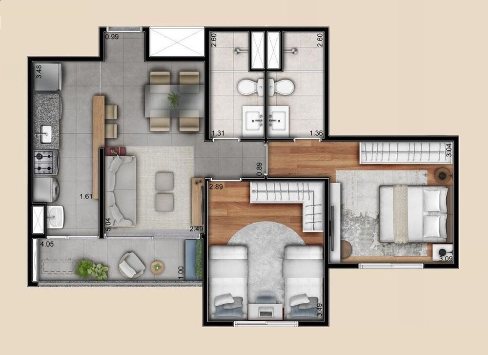 Apartamento, 2 quartos, 61 m² - Foto 4