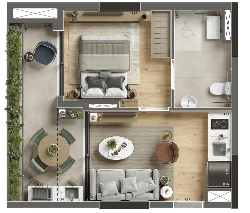 Apartamento, 1 quarto, 39 m² - Foto 1