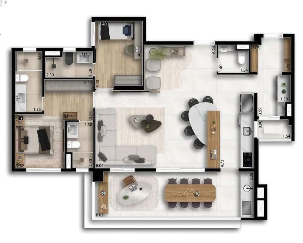 Cobertura, 4 quartos, 232 m² - Foto 2