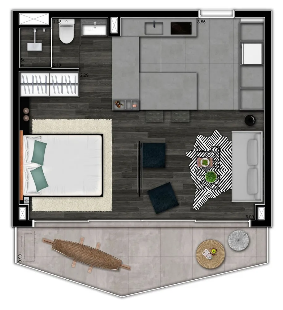 Cobertura, 1 quarto, 61 m² - Foto 10