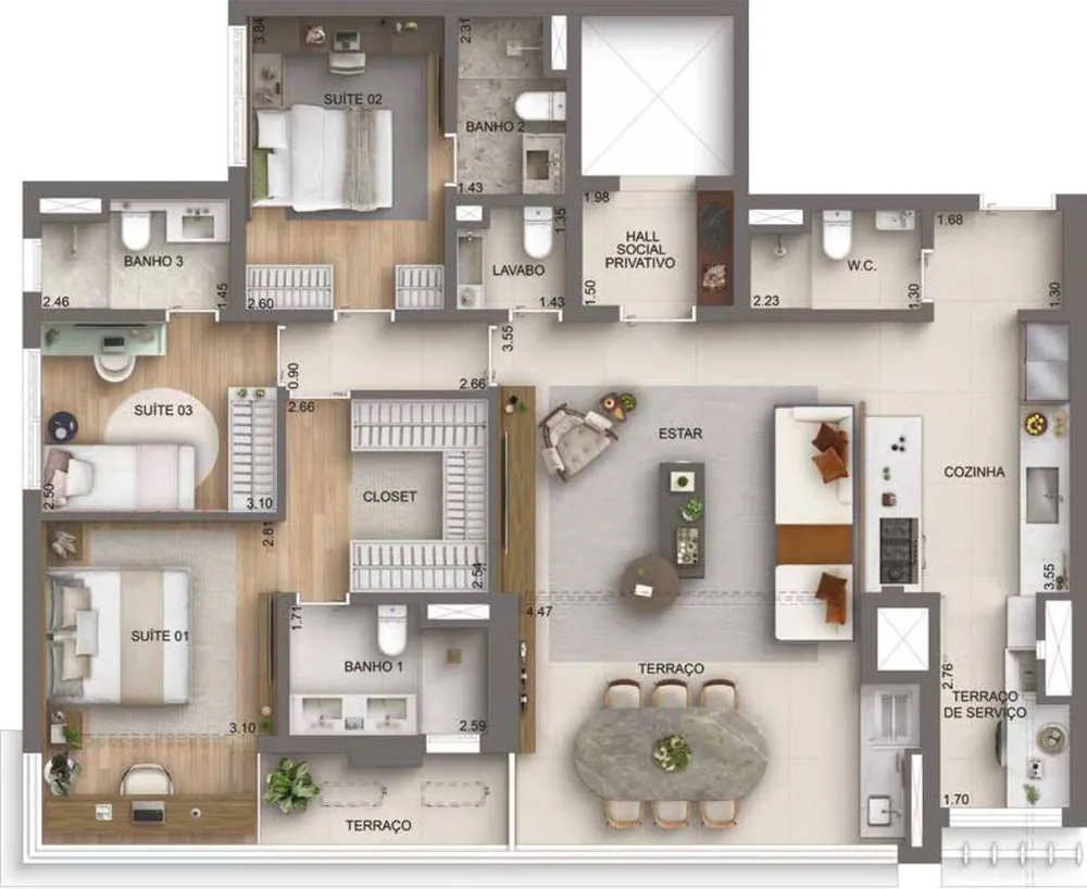 Apartamento, 3 quartos, 142 m² - Foto 1