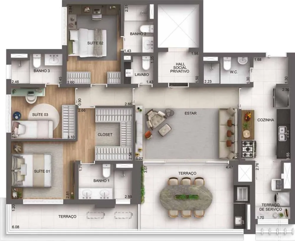 Apartamento, 3 quartos, 142 m² - Foto 7