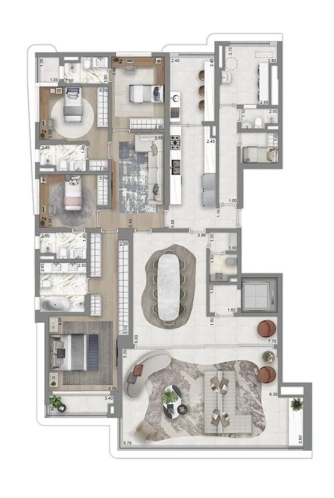 Apartamento, 4 quartos, 259 m² - Foto 4