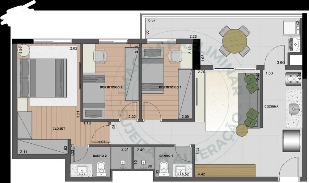 Apartamento, 2 quartos, 63 m² - Foto 5