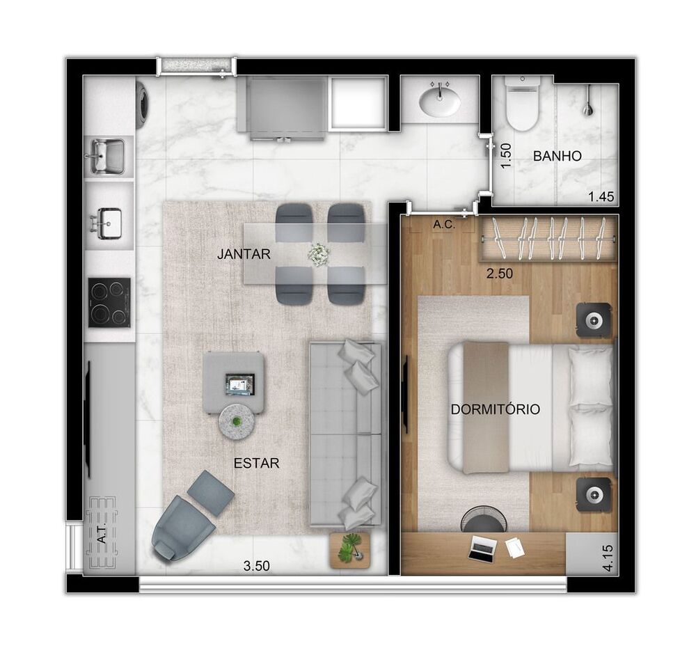 Kitnet-Studio, 28 m² - Foto 30