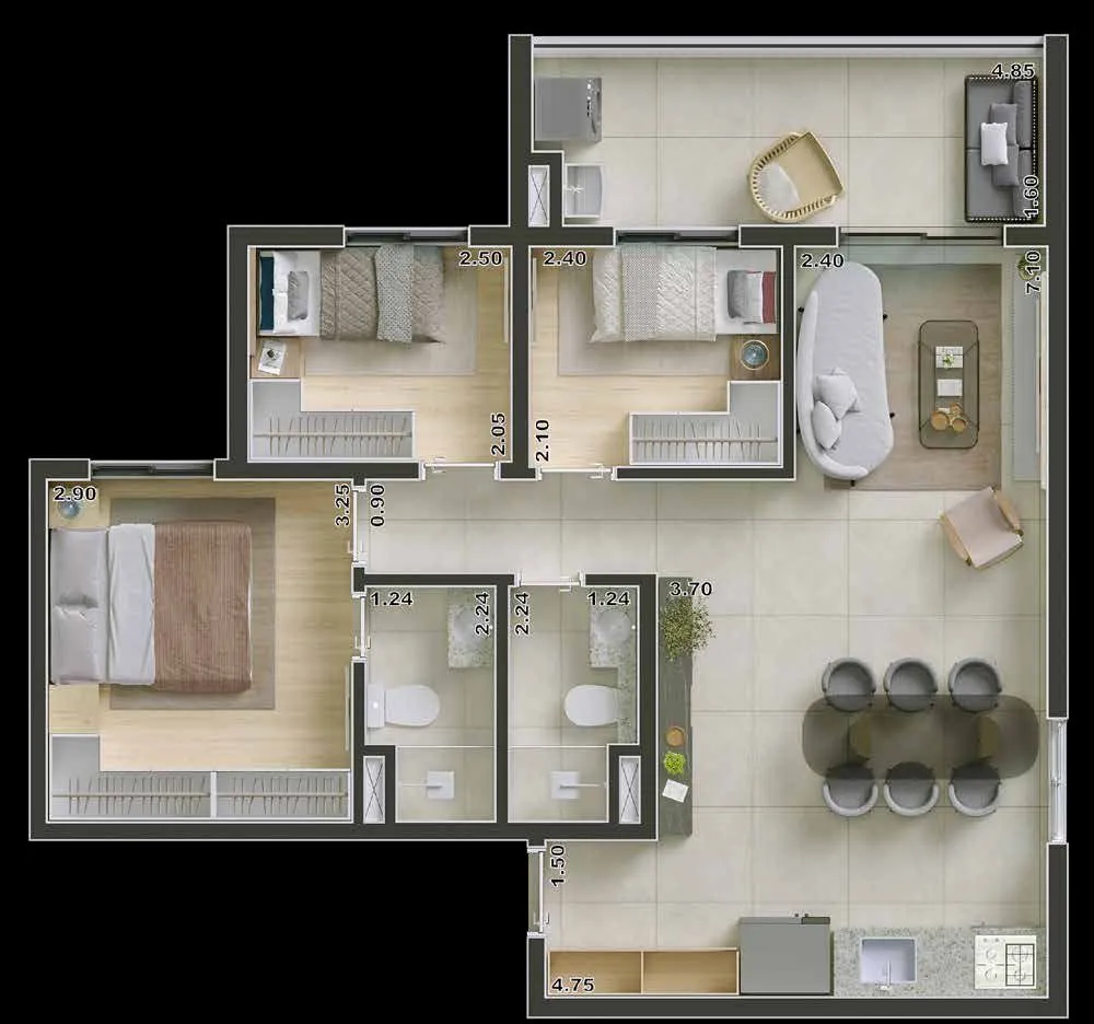 Apartamento, 2 quartos, 37 m² - Foto 6