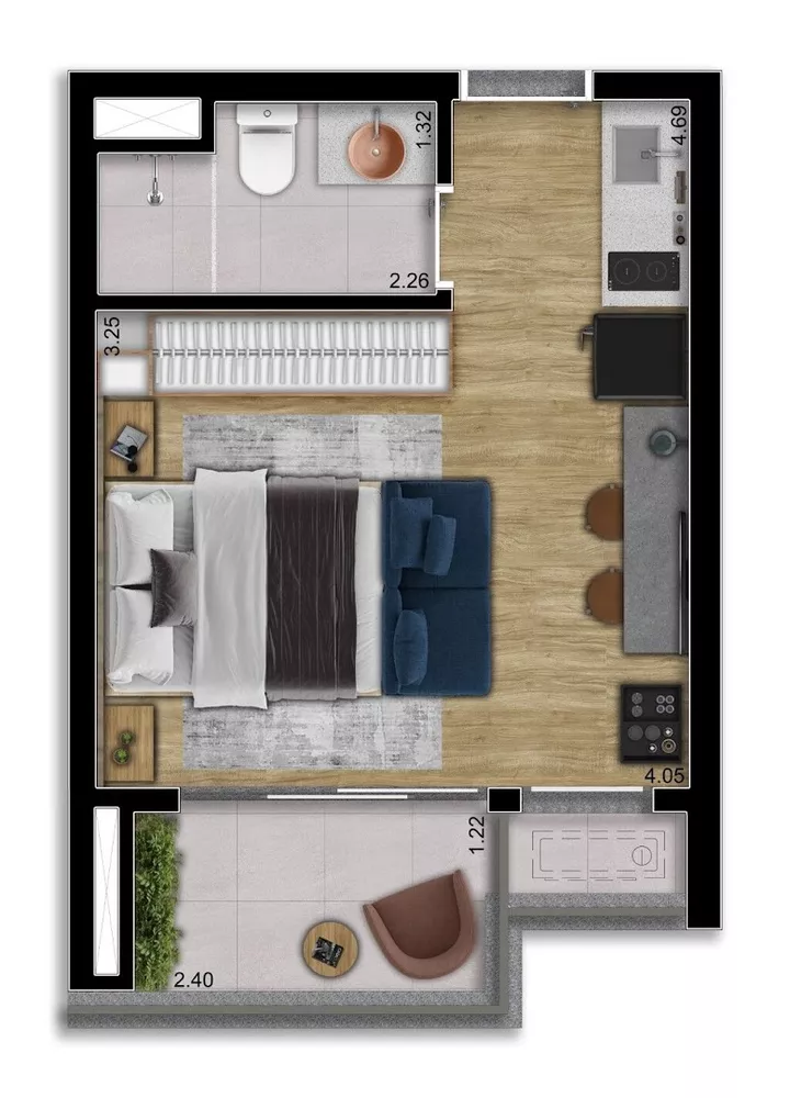 Kitnet-Studio, 27 m² - Foto 14