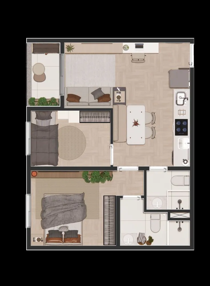 Apartamento, 2 quartos, 44 m² - Foto 9