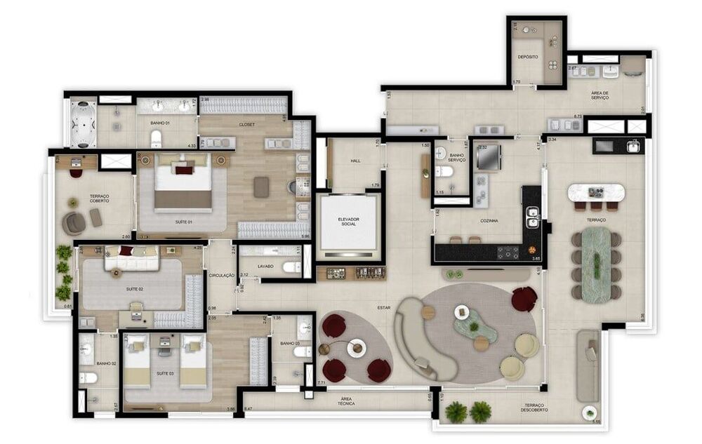Apartamento, 4 quartos, 184 m² - Foto 3