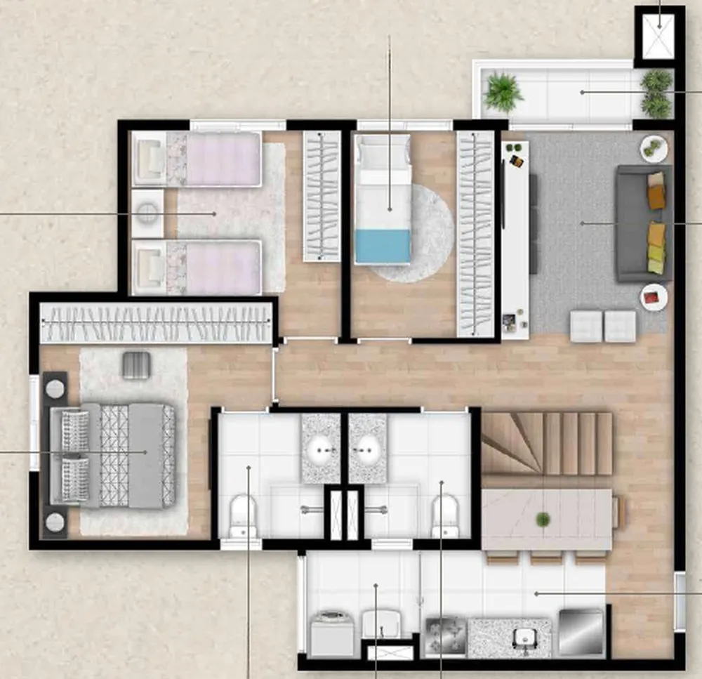 Apartamento, 2 quartos, 73 m² - Foto 1