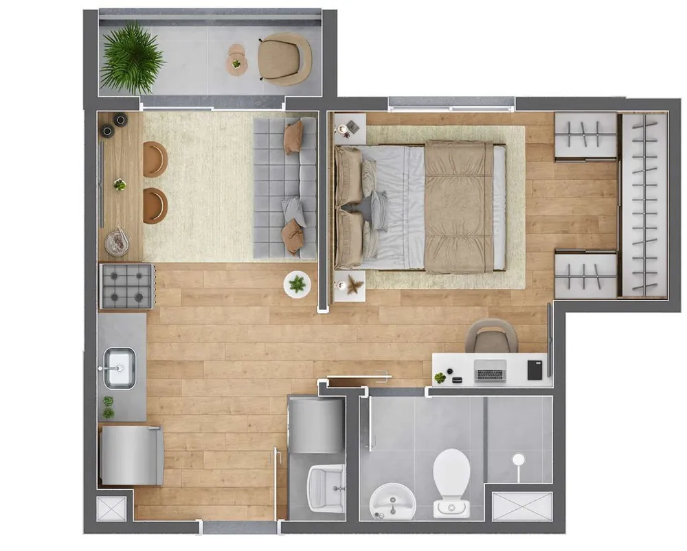 Apartamento, 2 quartos, 37 m² - Foto 9