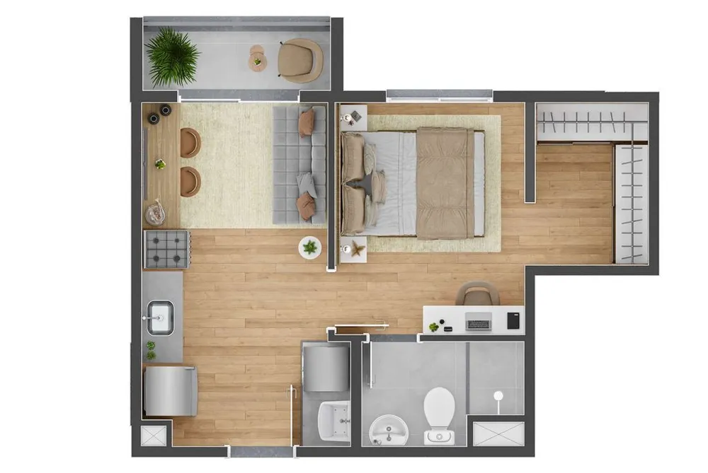 Apartamento, 2 quartos, 37 m² - Foto 1
