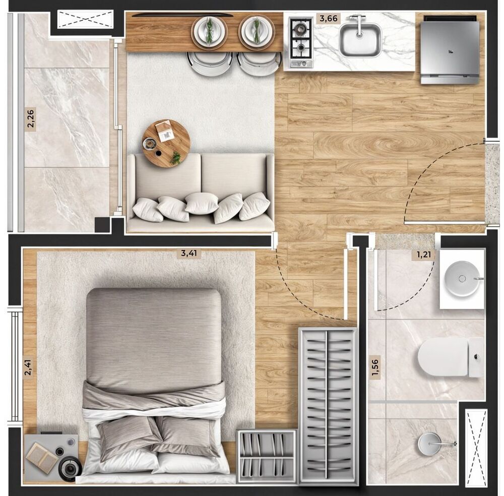 Apartamento, 2 quartos, 35 m² - Foto 19