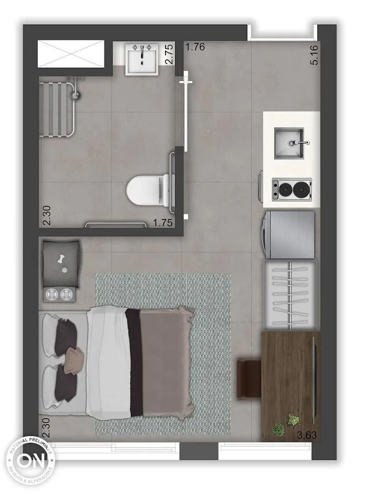 Kitnet-Studio, 23 m² - Foto 12