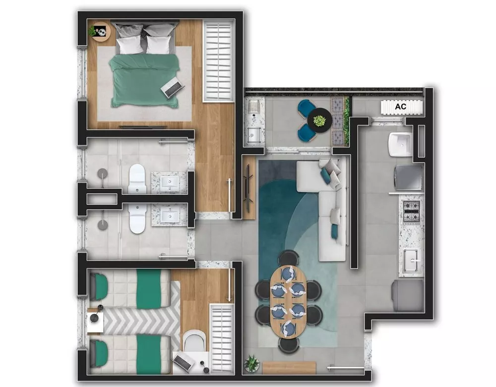 Apartamento, 2 quartos, 53 m² - Foto 66