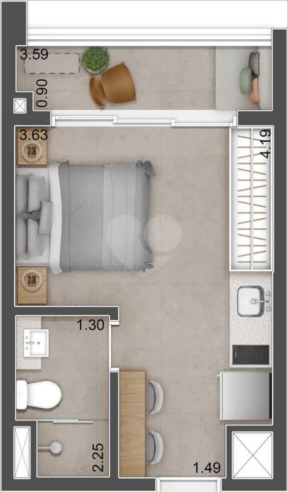 Kitnet-Studio, 24 m² - Foto 6