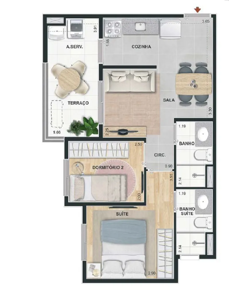 Apartamento, 2 quartos, 45 m² - Foto 10