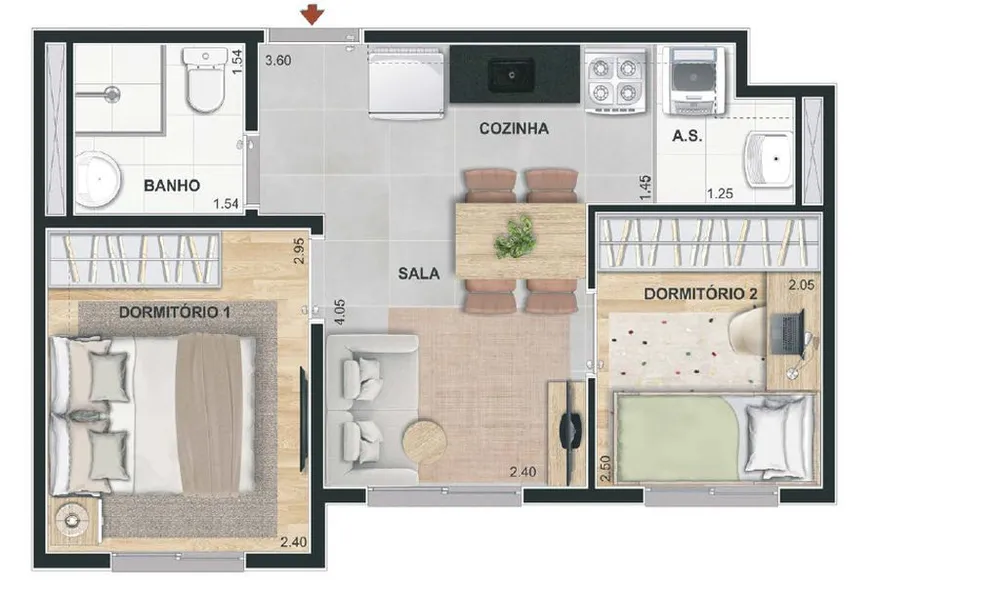 Apartamento, 2 quartos, 45 m² - Foto 12