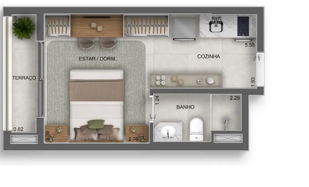 Kitnet-Studio, 24 m² - Foto 10