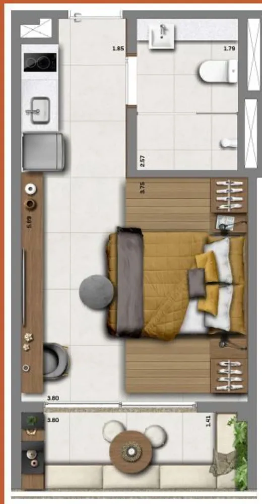 Kitnet-Studio, 28 m² - Foto 11