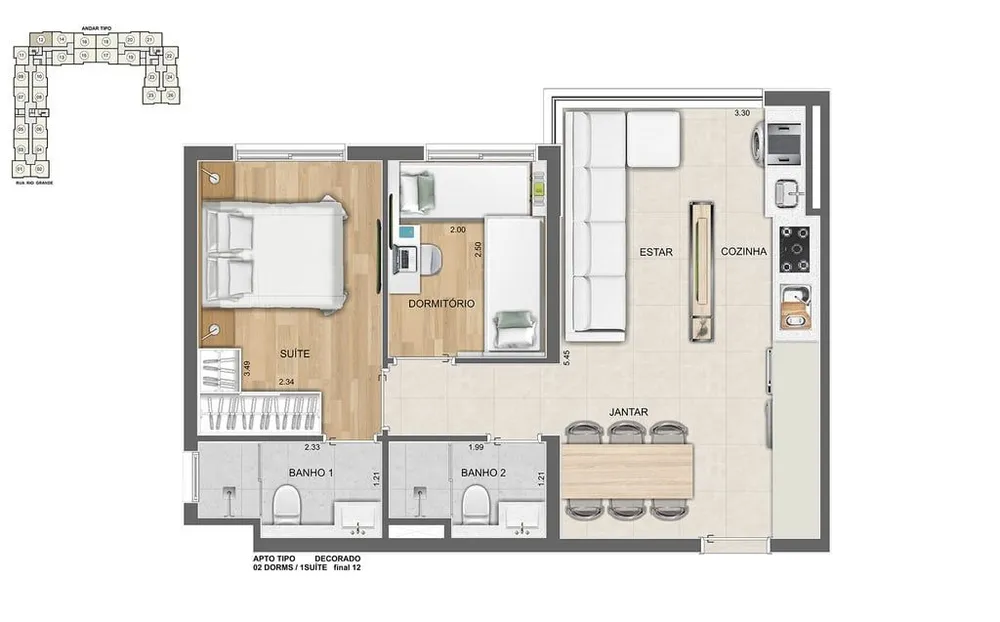 Apartamento, 2 quartos, 55 m² - Foto 8
