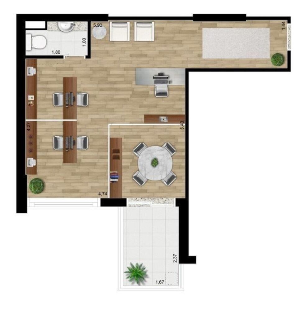 Sala-Conjunto, 39 m² - Foto 17
