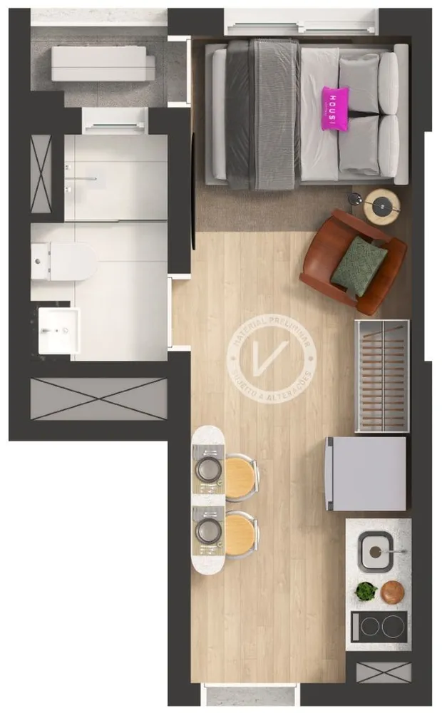 Kitnet-Studio, 24 m² - Foto 3