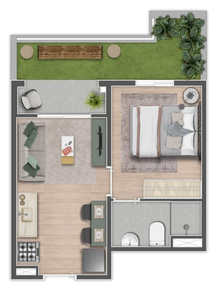 Apartamento, 2 quartos, 42 m² - Foto 3
